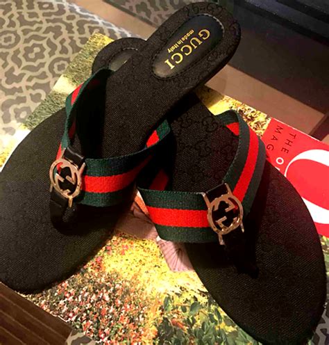 fake gucci sandals men|faux gucci flip flops.